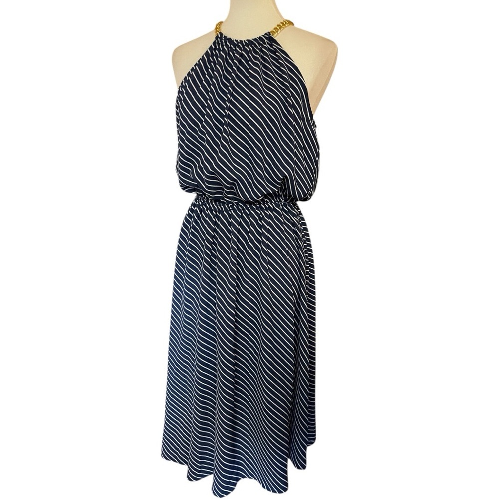 Michael Kors Navy Striped Dress NWT